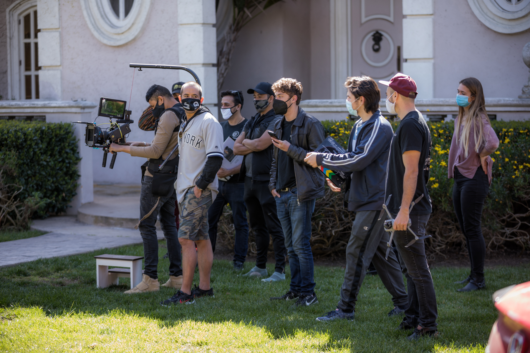 Behind the scenes on set